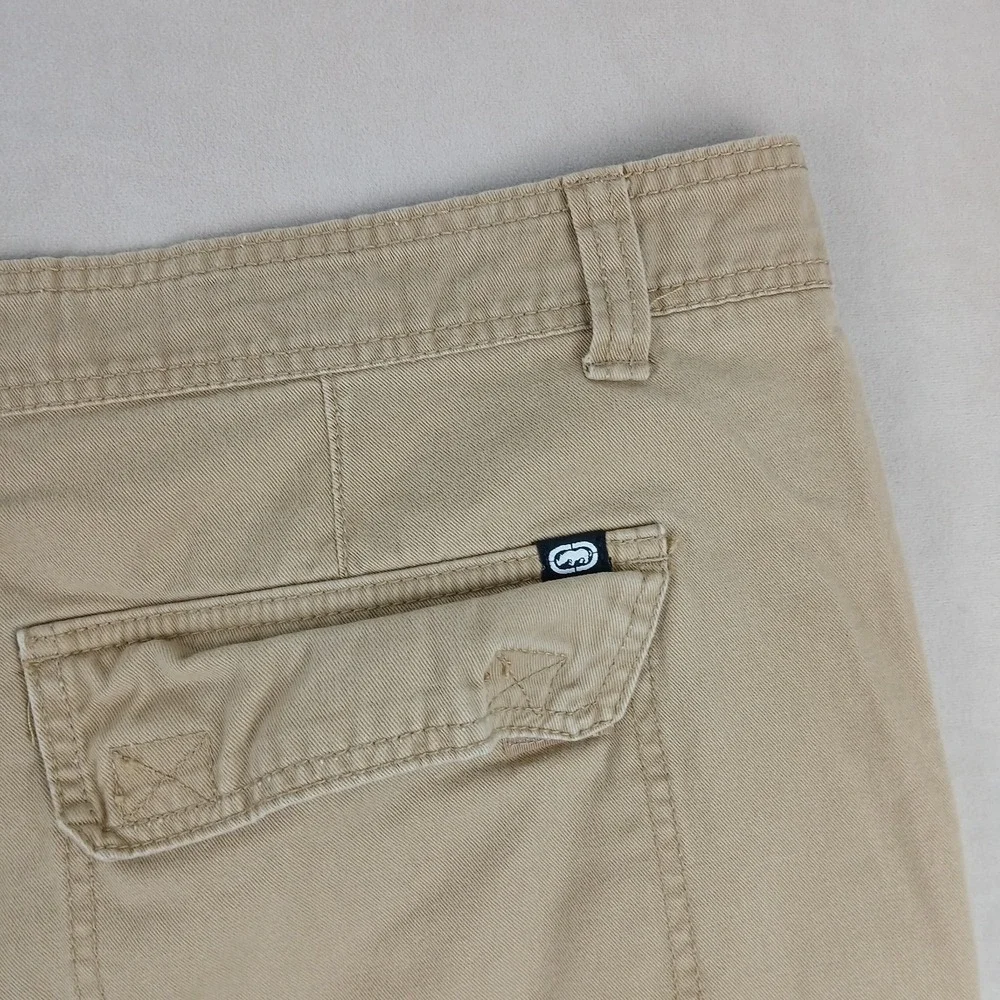 Ecko Unltd 44x11 Mens Cargo Shorts Khaki Heavyweight Canvas